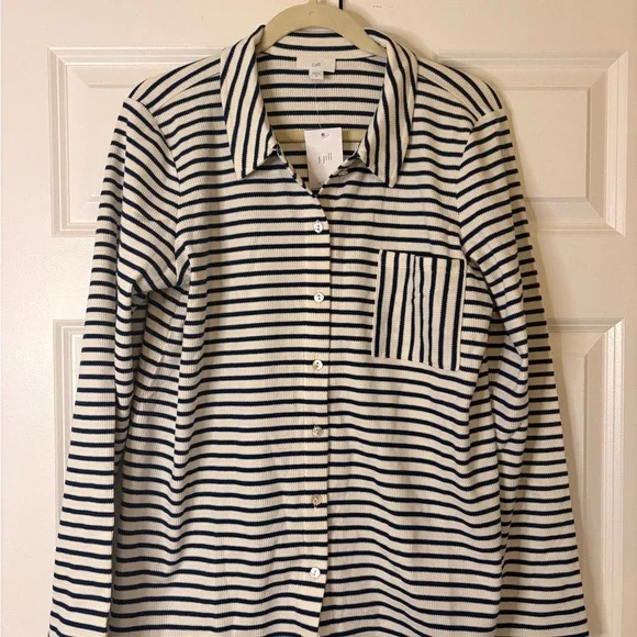 J.Jill Striped Textured-Knit Shirt - Picture 2 of 6